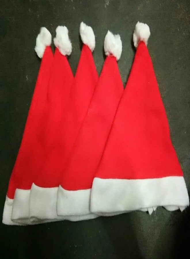 Sesonby (Set Of 12 Christmas Caps Santa Caps X-Mass Caps Santa Claus Hat, Merry Christmas Party Cap, Hat for Christmas/Xmas Party Santa Hat Red and White Cap for Santa Claus Costume - Image 4